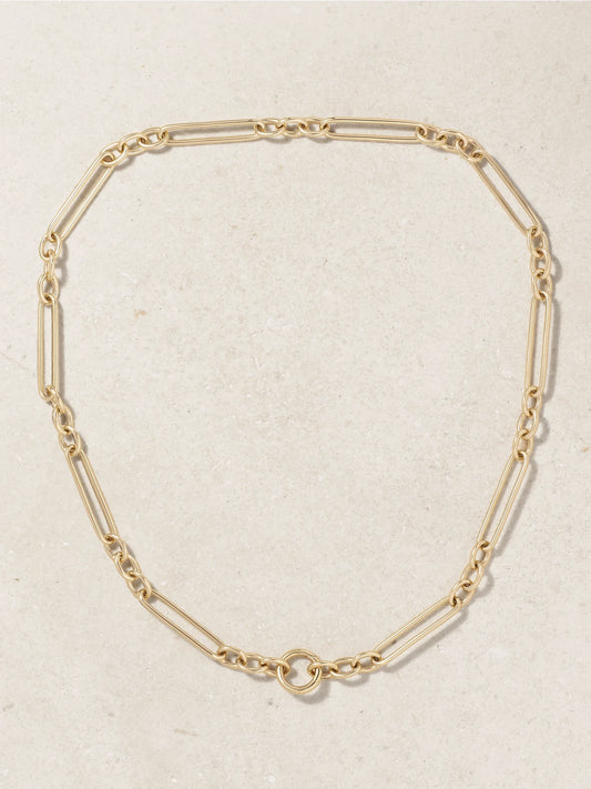 Trombone Link 14-karat Gold Necklace