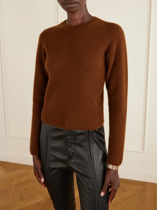 Cropped Cashmere And Silk-blend Sweater