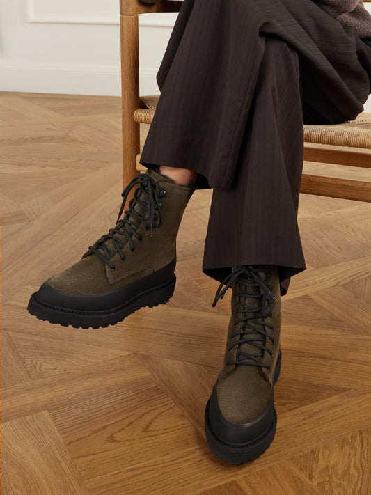 Le Monde Béryl Dolomite Rubber-trimmed Suede Ankle Boots