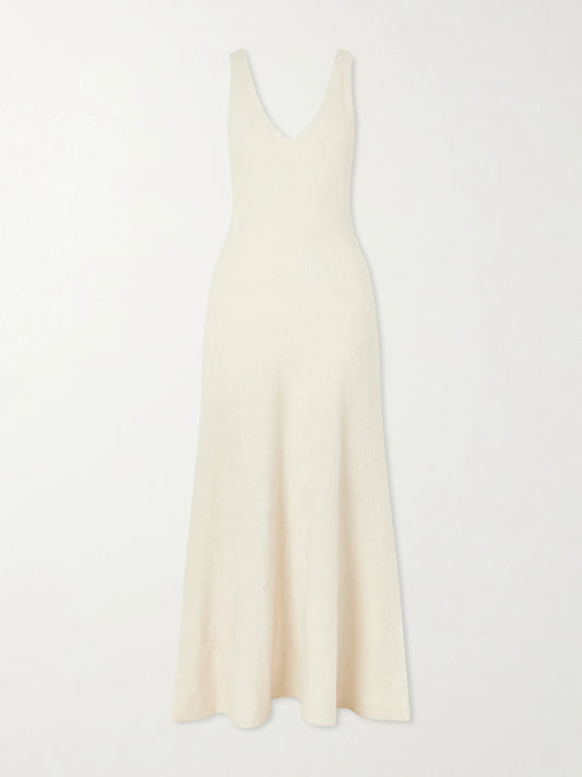 Gabriela Hearst Lady Hall Plush-effect Cashmere And Silk-blend Maxi Dress