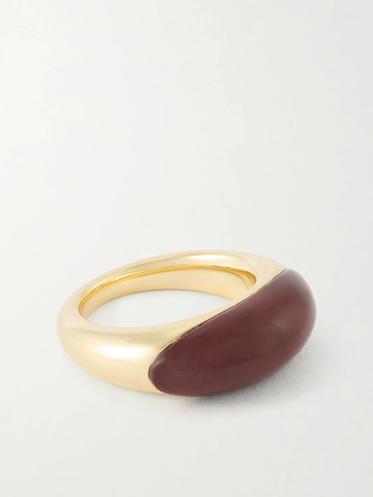 Beatrice Gold-plated Silver And Jasper Ring