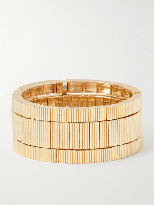 The Florentine Set Of Three Gold-tone Bracelets