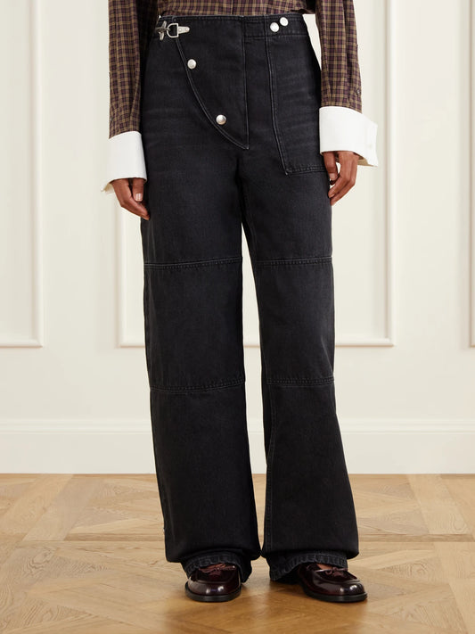 Marni Carabiner-hardware Asymmetric-fly Wide-leg Jeans
