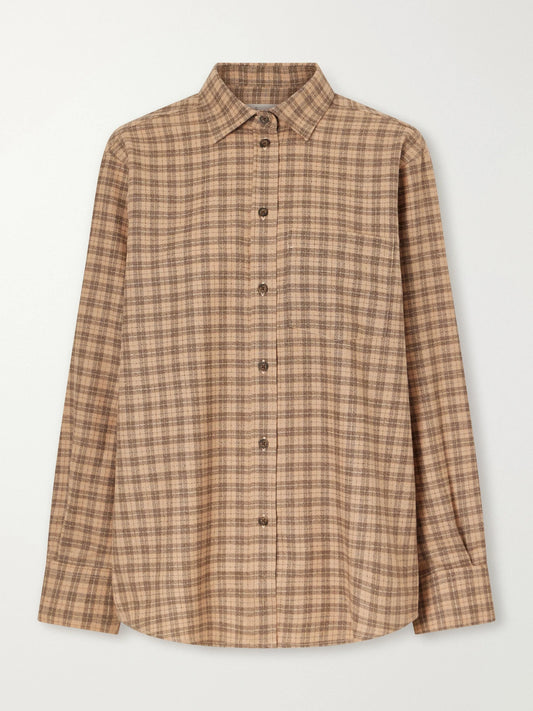 RÓHE Checked Wool-blend Shirt