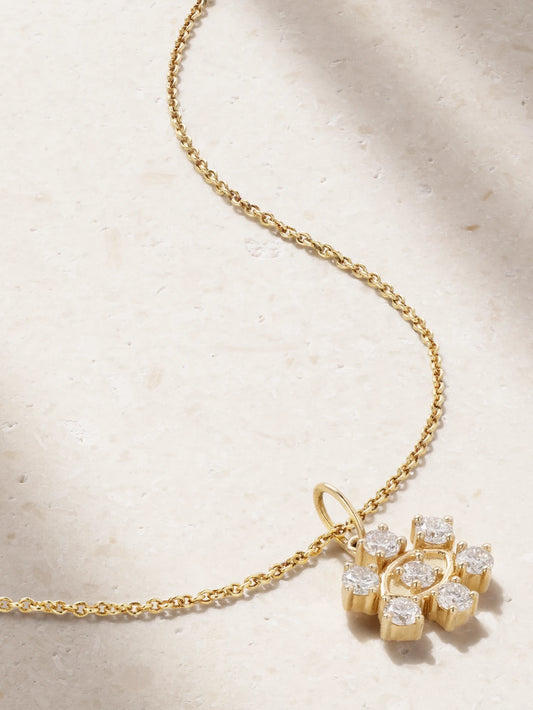 Small Eye 14-karat Gold Diamond Necklace