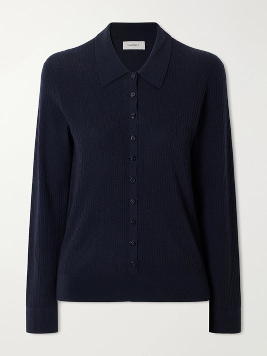 Agata Ribbed Cashmere Cardigan