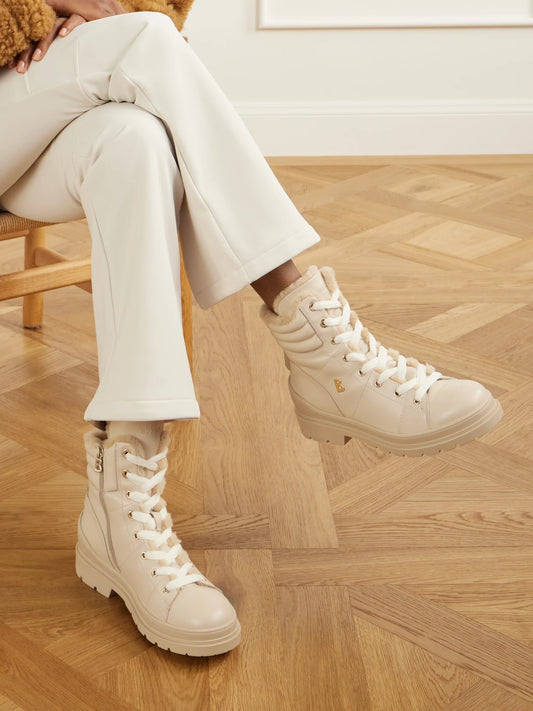 BOGNER St. Moritz Shearling-trimmed Leather Ankle Boots