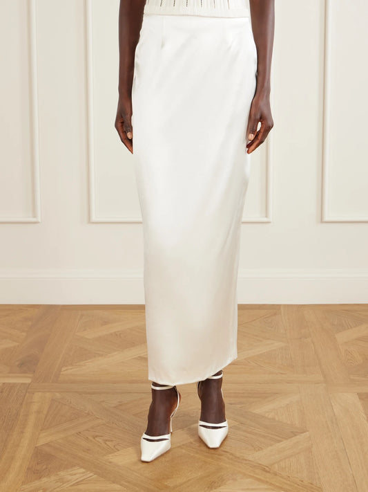 Tristan Silk And Wool-blend Satin Maxi Skirt