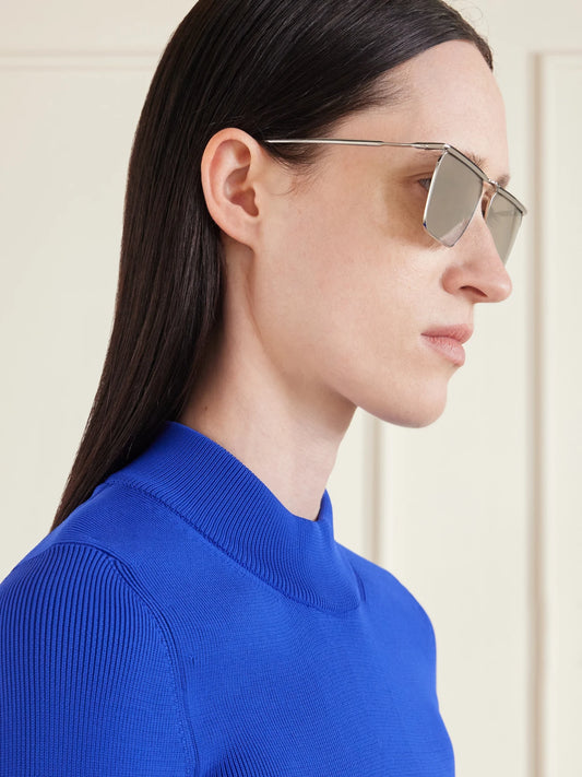 Oliver Peoples + Jil Sander Aviator-style Silver-tone Sunglasses