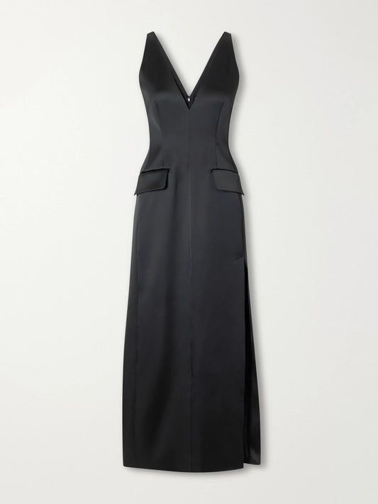 Sportmax Extra Darted Stretch-satin Midi Dress
