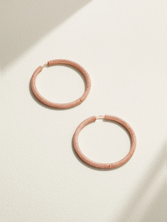 Florentine Finish Large 18-karat Rose Gold Hoop Earrings
