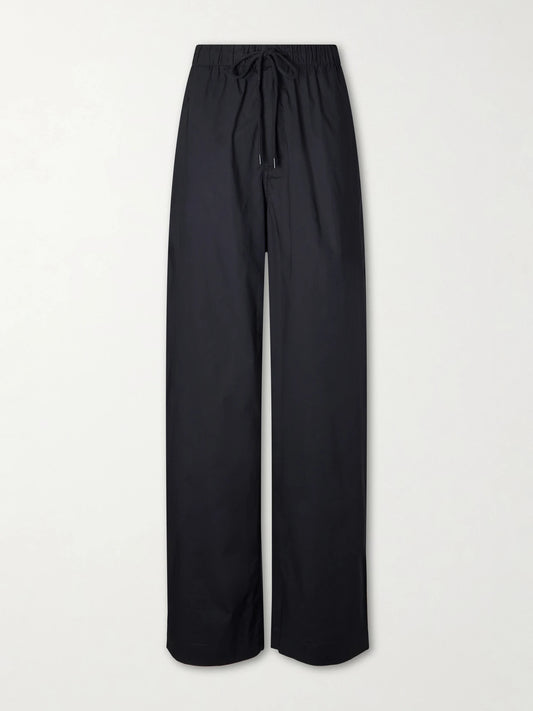 Cotton-blend Straight-leg Pants