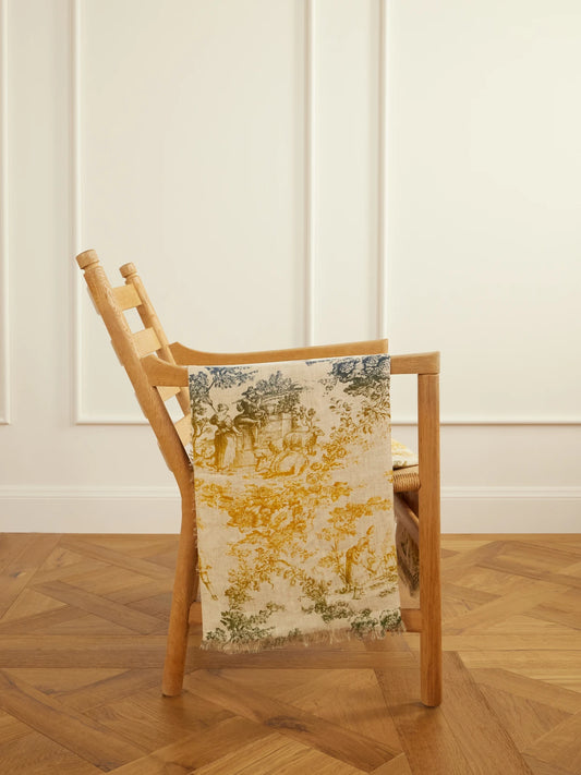 The House of Lyria Firmamento Printed Linen And Cotton-blend Throw