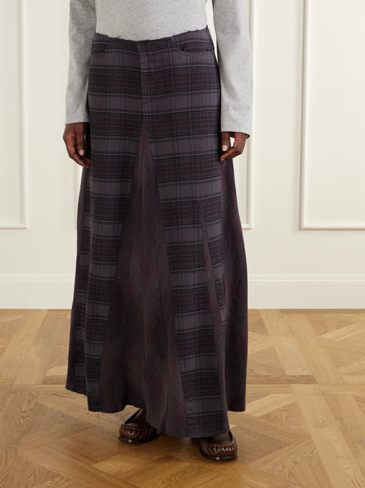 Our Legacy Rebel Checked Cotton-flannel Maxi Skirt