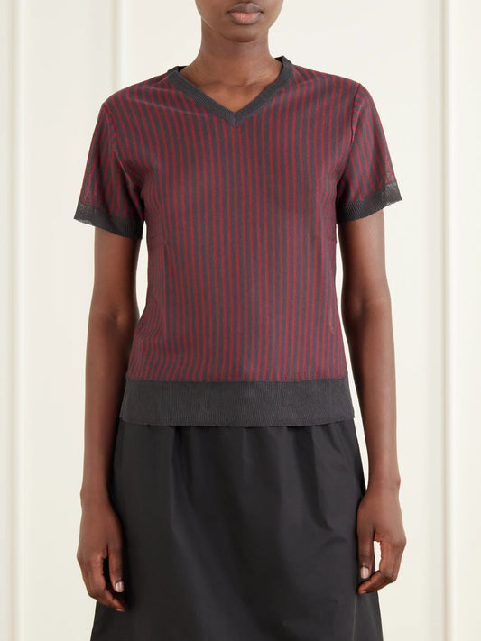 Deiji Studios Cross Neck Knitted T-shirt
