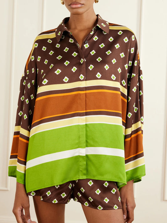 Cora Printed Satin Shirt