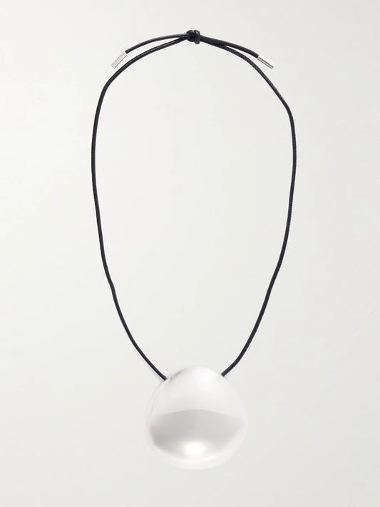 Alaïa Silver-tone Leather Necklace
