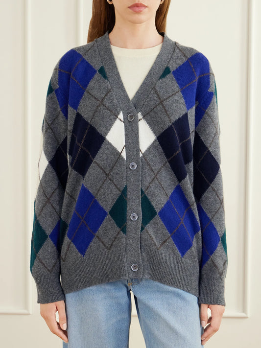 &Daughter Ava Argyle Wool Cardigan