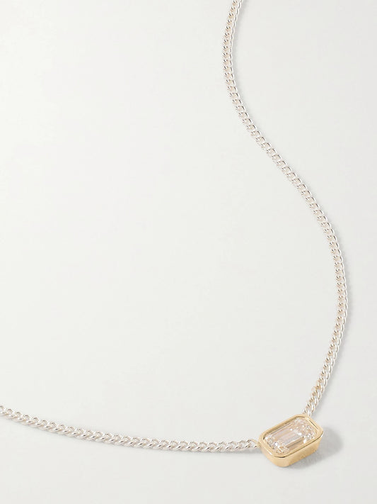Loren Stewart 14-karat Gold And Sterling Silver Diamond Necklace