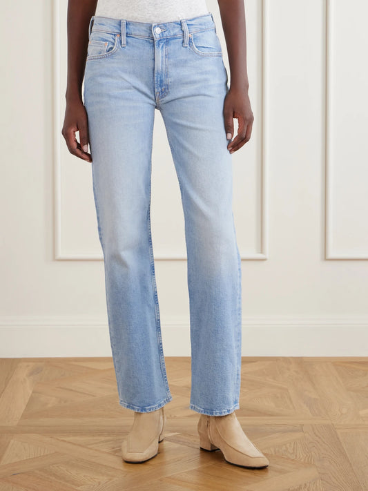 Mother The Newbie Skimp Mid-rise Straight-leg Jeans