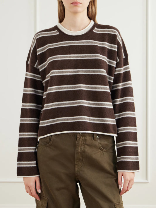 La Ligne Dominick Striped Cashmere And Silk-blend Sweater