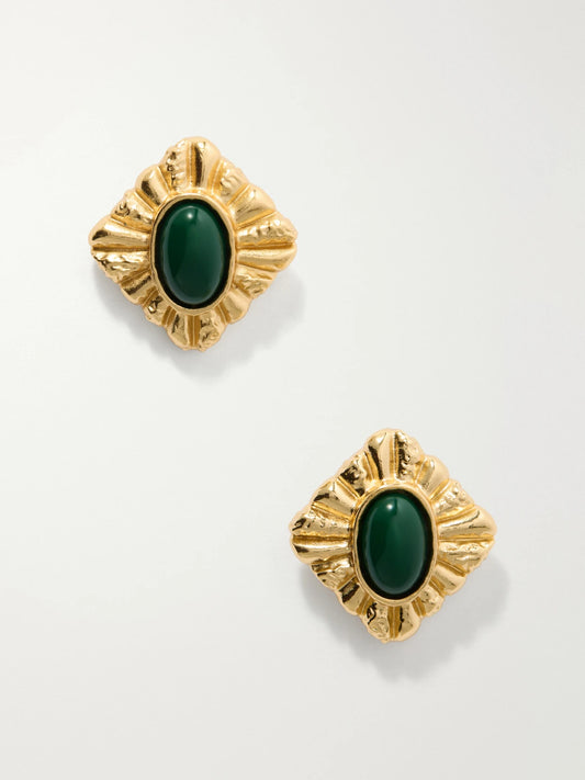Paola Sighinolfi Sasa Gold-plated Malachite Earrings