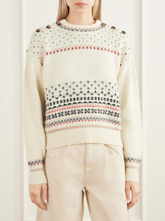 MARANT ÉTOILE Zury Fair Isle Rib-trimmed Knitted Sweater