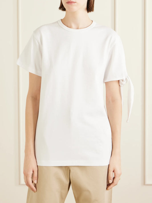 Tie-detailed Cotton T-shirt