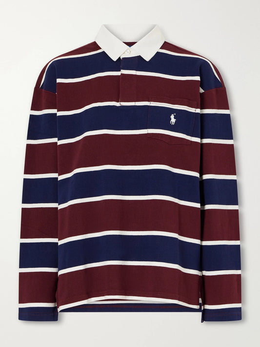 Ralph Lauren Logo-embroidered Striped Cotton-corduroy Polo Shirt