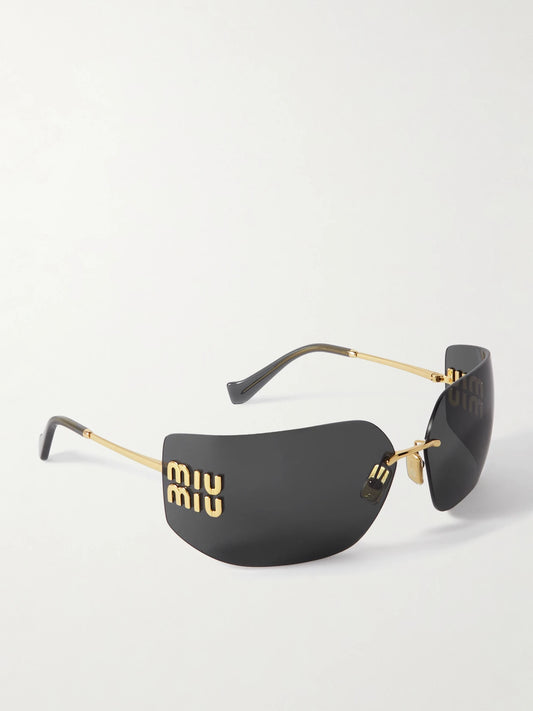 Miu Miu Eyewear D-frame Gold-tone Sunglasses