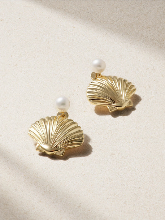 Venus 14-karat Gold Pearl Earrings