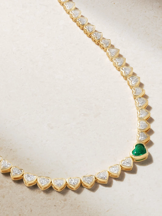 18-karat Gold, Diamond And Emerald Necklace