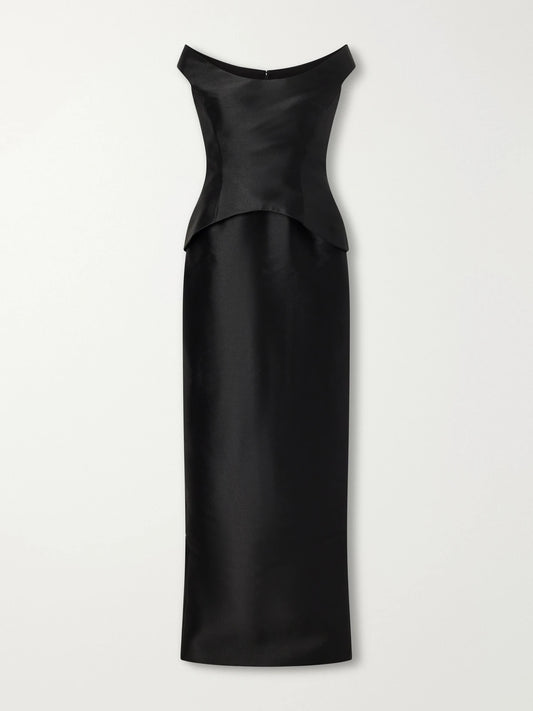 Solace London Pieta Off-the-shoulder Twill Gown