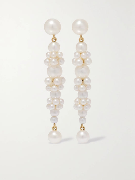 Grand Escalier De La Reine 14-karat Gold Pearl Earrings
