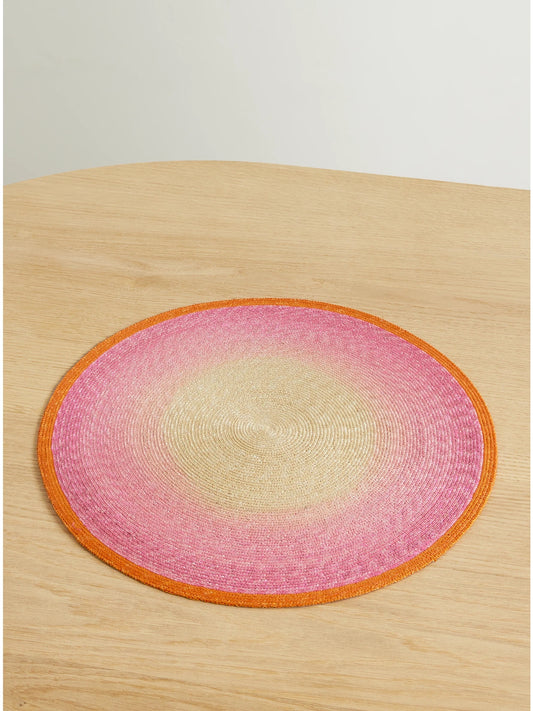 Sunset Set Of Two Painted Straw Placemats