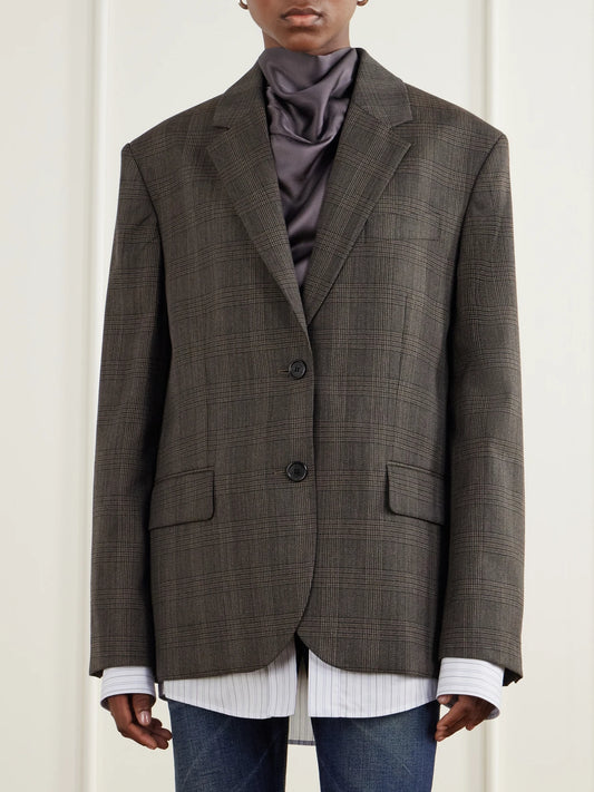 Acne Studios Layered Checked Wool-blend Blazer