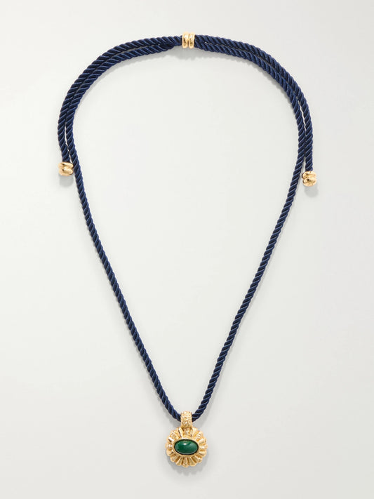 Paola Sighinolfi Sasa Gold-plated Malachite Cord Necklace