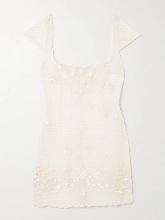 Cora Embellished Tulle Mini Dress