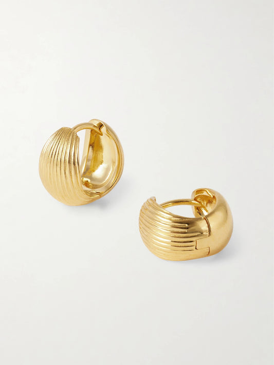 Reversible Gold Vermeil Hoop Earrings