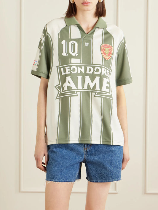 Logo-appliquéd Striped Jersey T-shirt