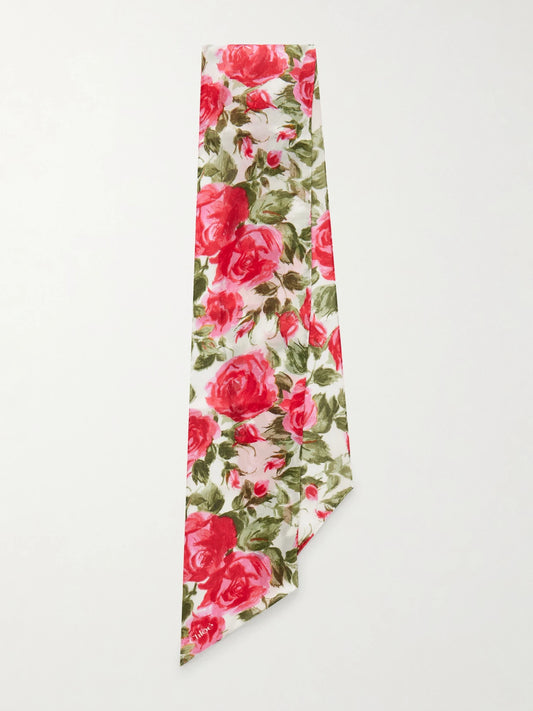 Floral-print Silk-georgette Scarf