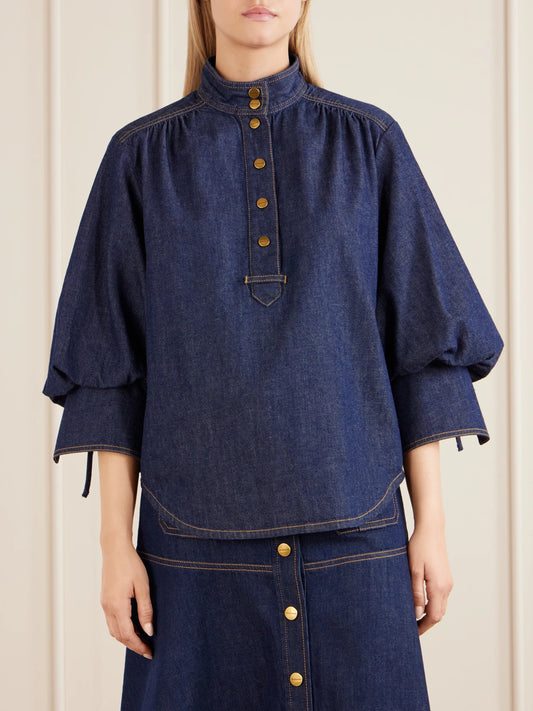 Zimmermann Gathered Denim Shirt