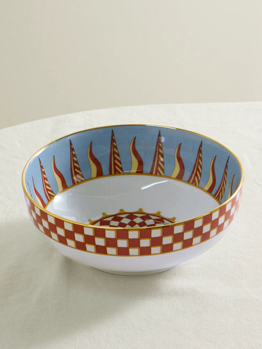 Gold-plated Porcelain Serving Bowl