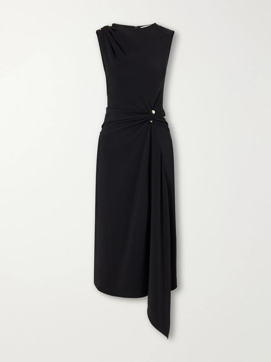 Veronica Beard Freja Draped Crepe-blend Midi Dress