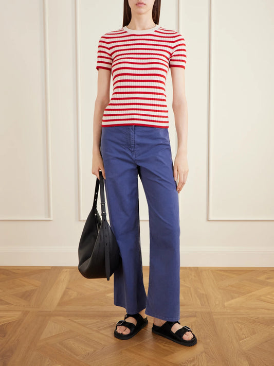 Megan Cotton-blend Wide-leg Pants