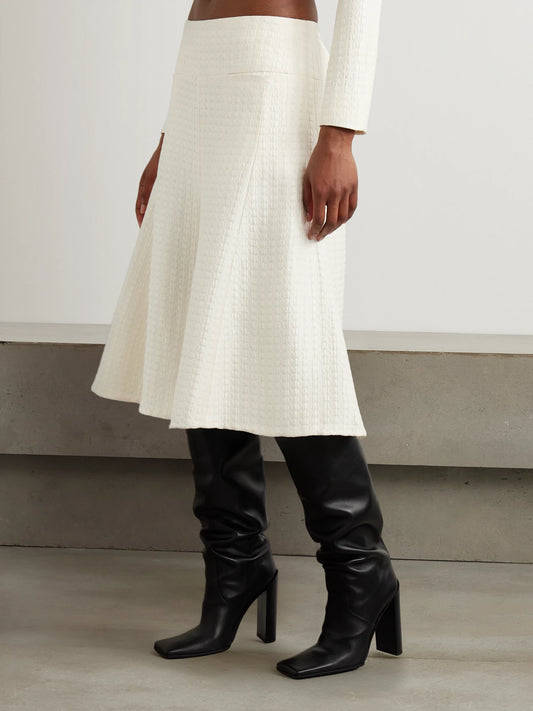 Silk-cloqué Midi Skirt
