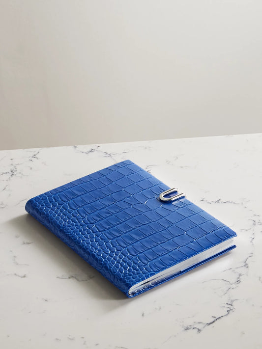 Smythson Mara Panama Croc-effect Leather Diary