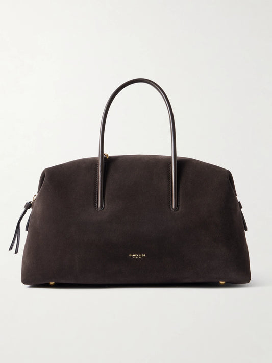 DeMellier The Stockholm Midi Leather-trimmed Suede Tote