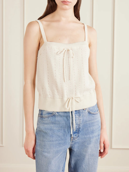 Charm Knotted Knit Cashmere Tank