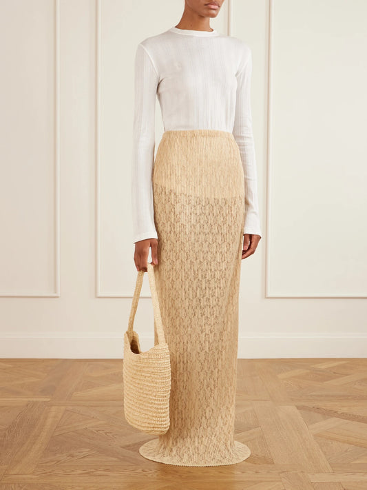 Alma Leather-trimmed Raffia Tote